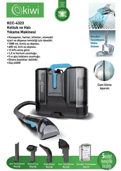 Kiwi KCC-4323 ve Yui XV12 Pro Max Karşılaştırması: En İyi Halı ve Koltuk Yıkama Makinesi Seçenekleri