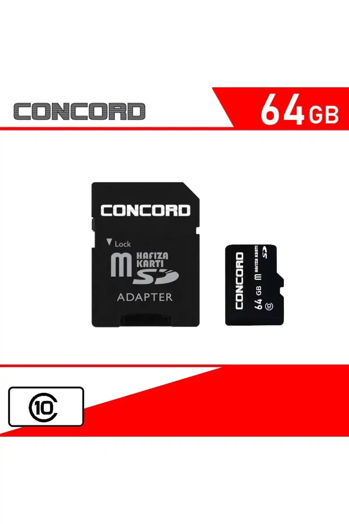 Concord 64GB Hafıza Kartı Micro SD Class 10 Yüksek Hızlı Veri Saklama Çözümü